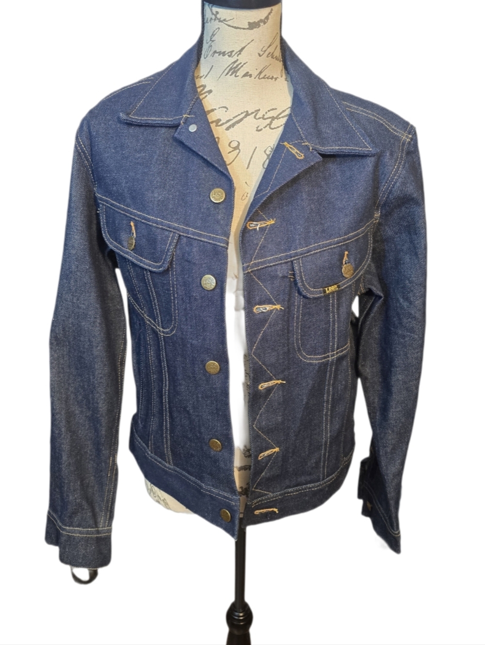 Lee 70s Unisex Blue Denim Jacket with Contrast Stitching Sz M-L